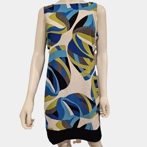 Alyx Sleeveless Abstract Print Sheath Style Midi Dress Size 10